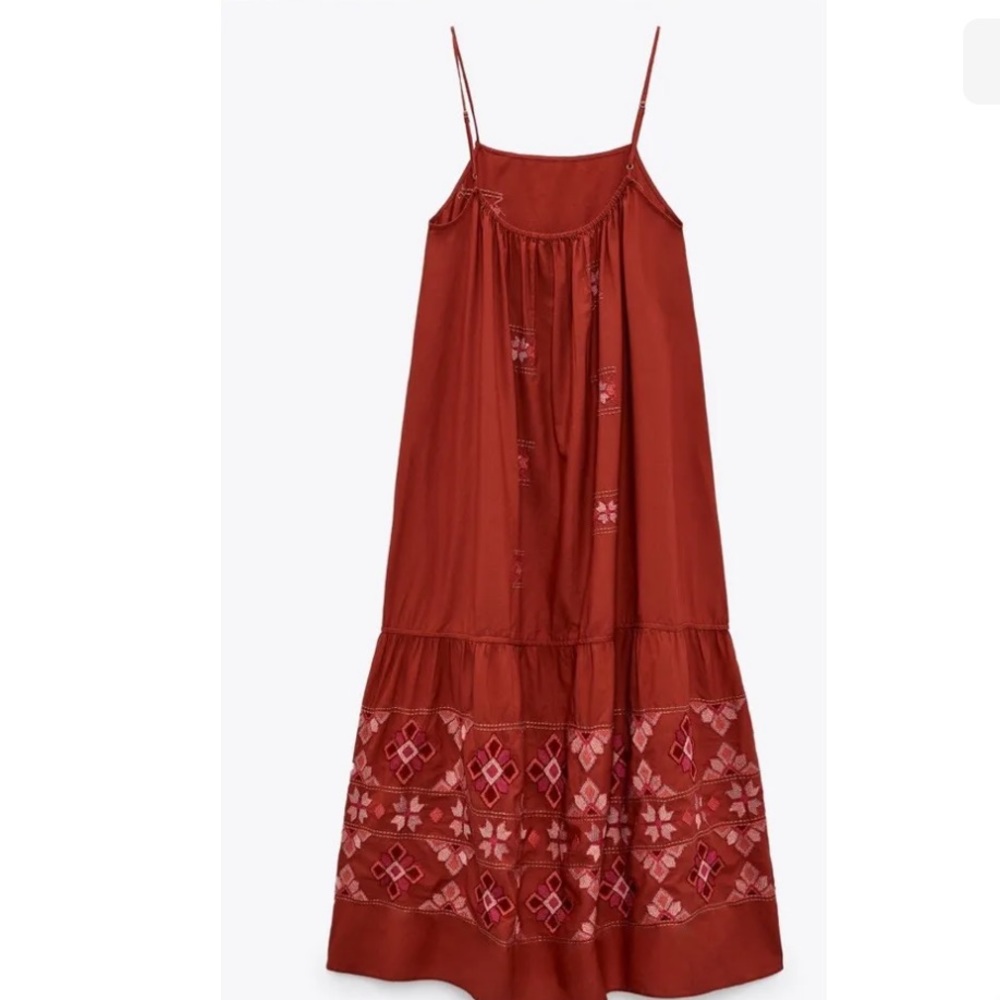 Zara embroidered  dress new with tag